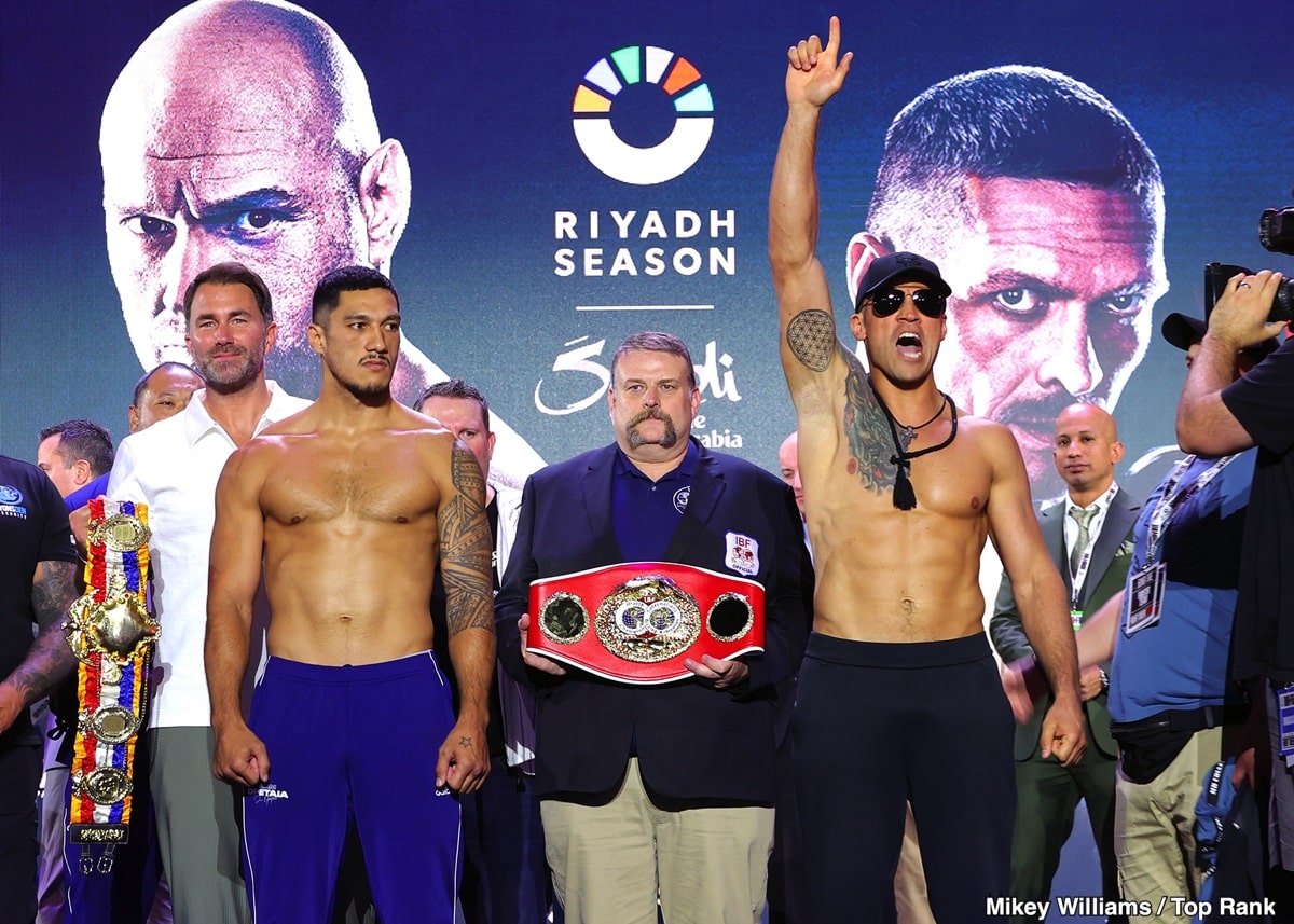 The Official Weights Are In: Tyson Fury 262 Pounds, Oleksandr Usyk 223.5 Pounds