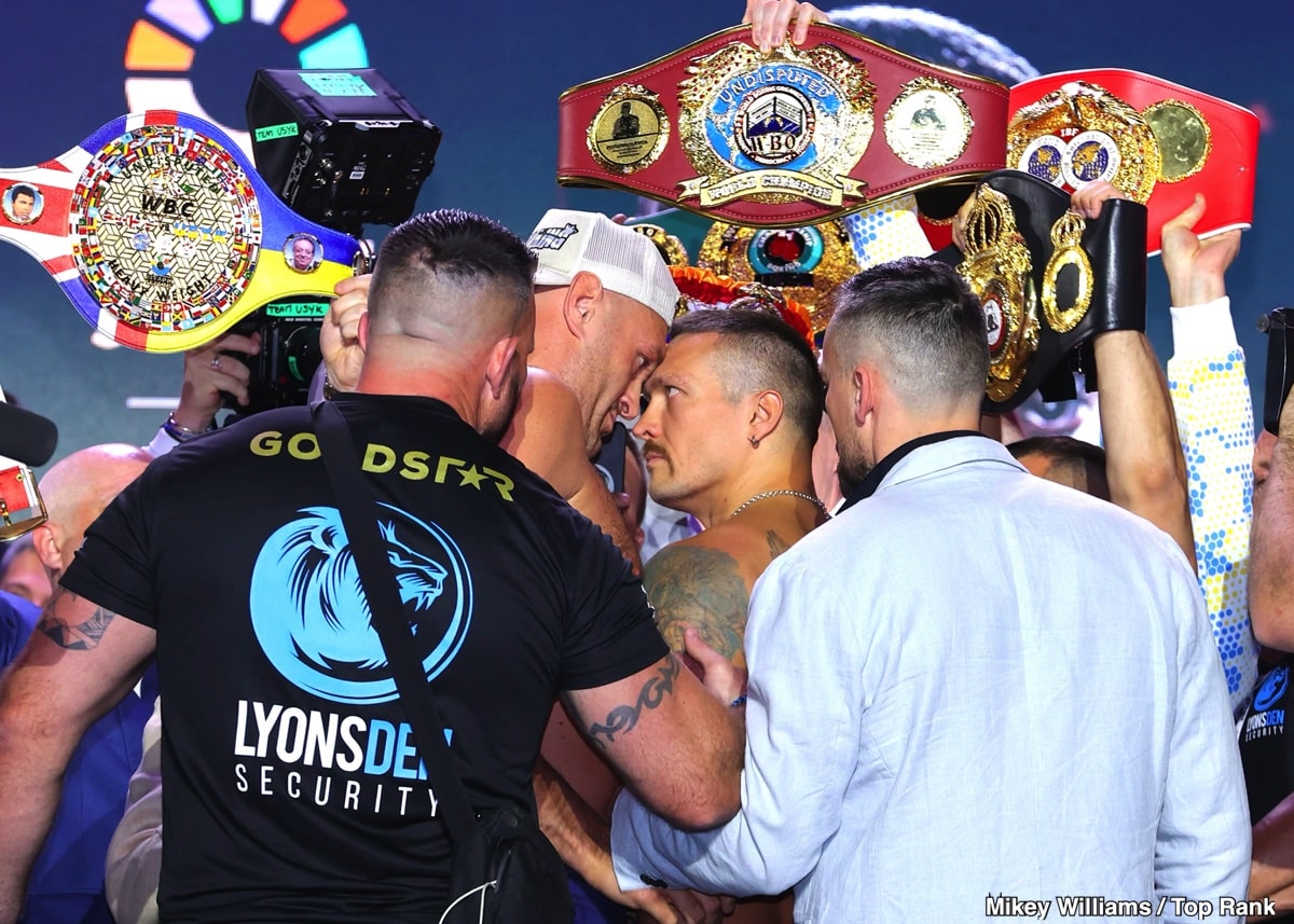 The Official Weights Are In: Tyson Fury 262 Pounds, Oleksandr Usyk 223.5 Pounds