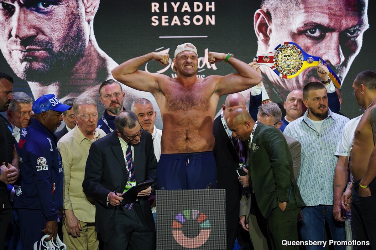 DAZN PPV Weights: Fury's Bully Act Fails to Mask Fear at Weigh-In: Usyk Remains Unfazed