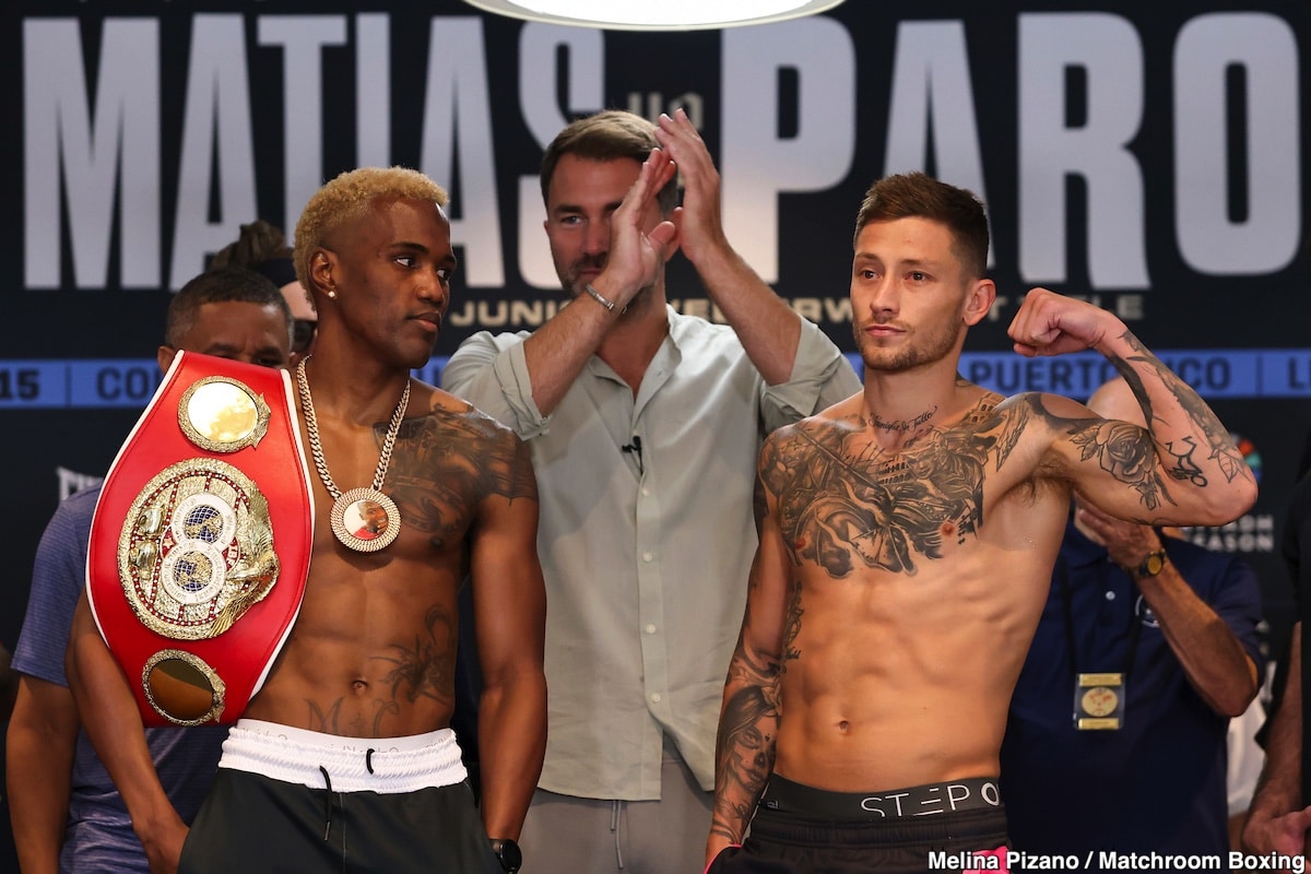 Subriel Matias, Liam Paro Official DAZN Weigh In Results