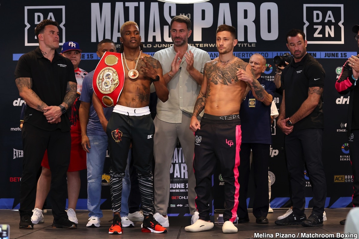 Subriel Matias, Liam Paro Official DAZN Weigh In Results