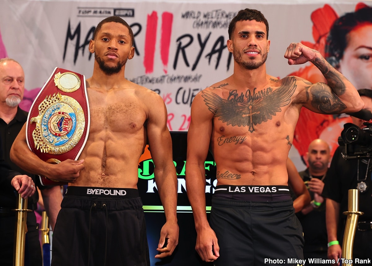 Official ESPN Weigh-In Results: Norman Jr vs Cuevas & Mayer vs Ryan 2 – This Saturday