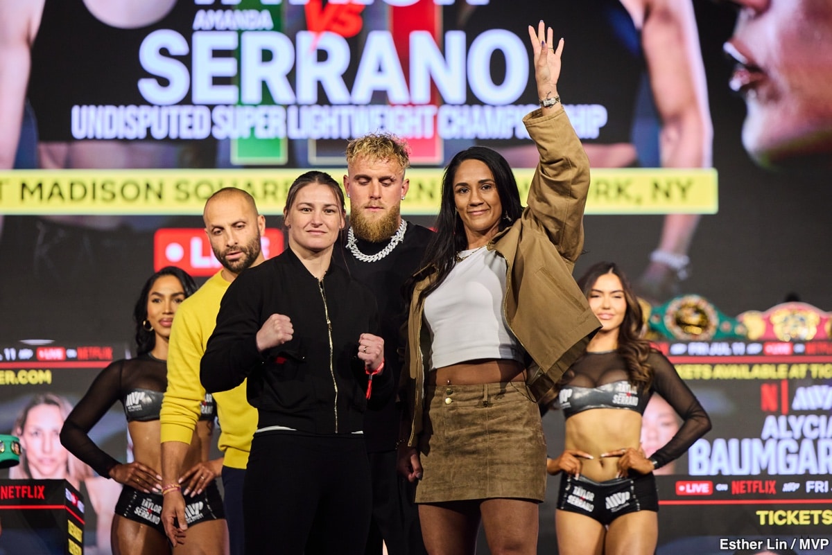 Katie Taylor And Amanda Serrano Argue Over Length Of Rounds “Handshake,” Among Other Things, At Presser