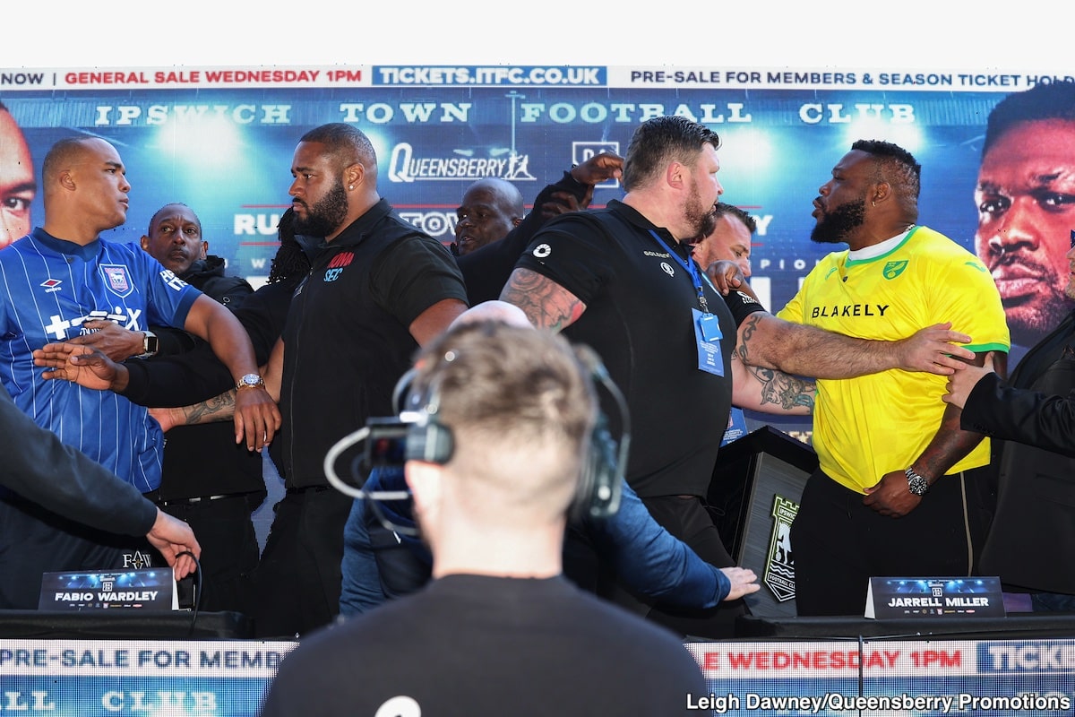 Jarrell Miller Slaps Fabio Wardley - Another Heavyweight Presser, Another Fracas