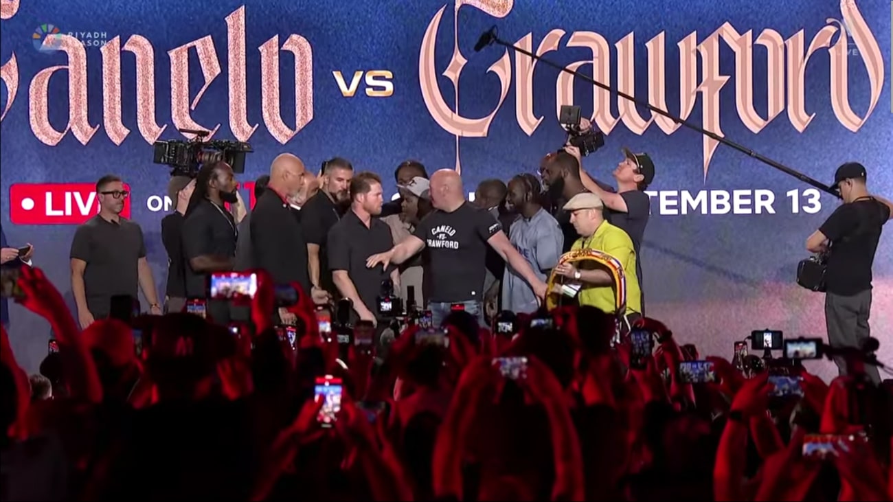 So Much For The Niceties; Canelo Shoves Crawford During Face-To-Face
