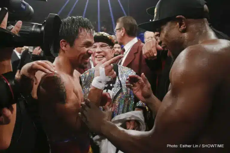 Photo: Manny Pacquiao On A Mayweather Rematch: “He's Been Ducking Me, I Don't Want An Exhibition” Manny Pacquiao On A Mayweather Rematch: “He's Been Ducking Me, I Don't Want An Exhibition”