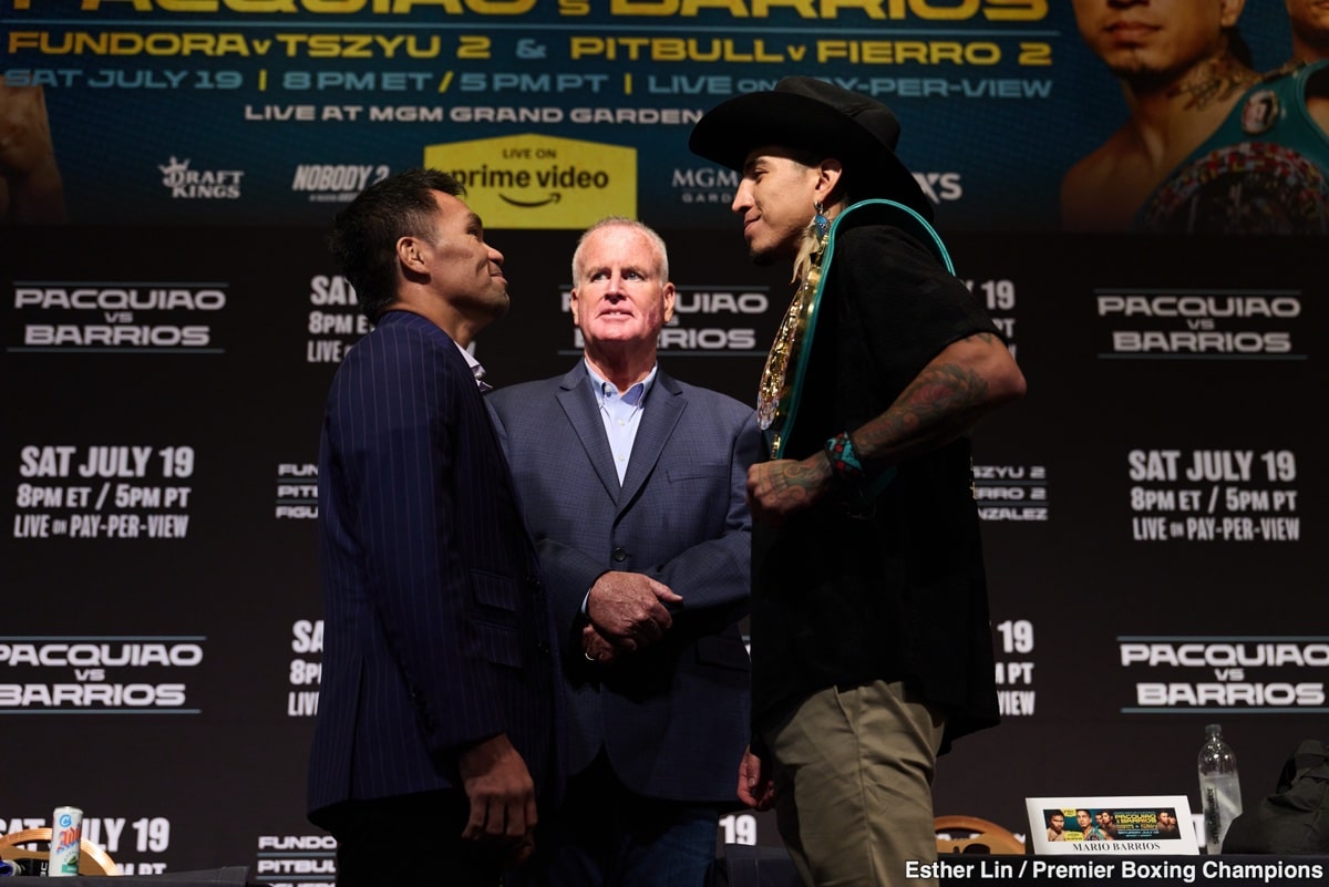 Mario Barrios Promises "Bad Intentions" Against Manny Pacquiao on Saturday