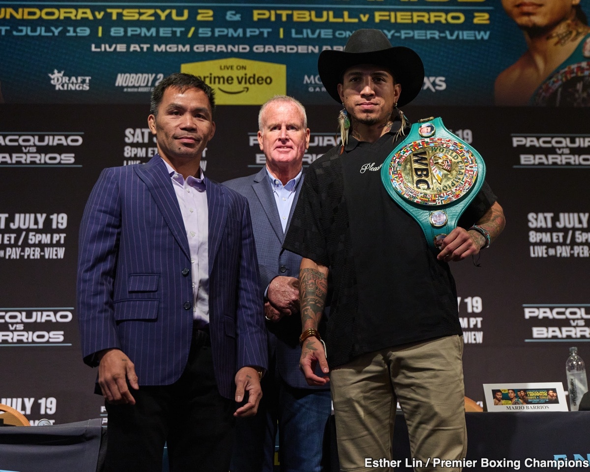 Mario Barrios Promises "Bad Intentions" Against Manny Pacquiao on Saturday