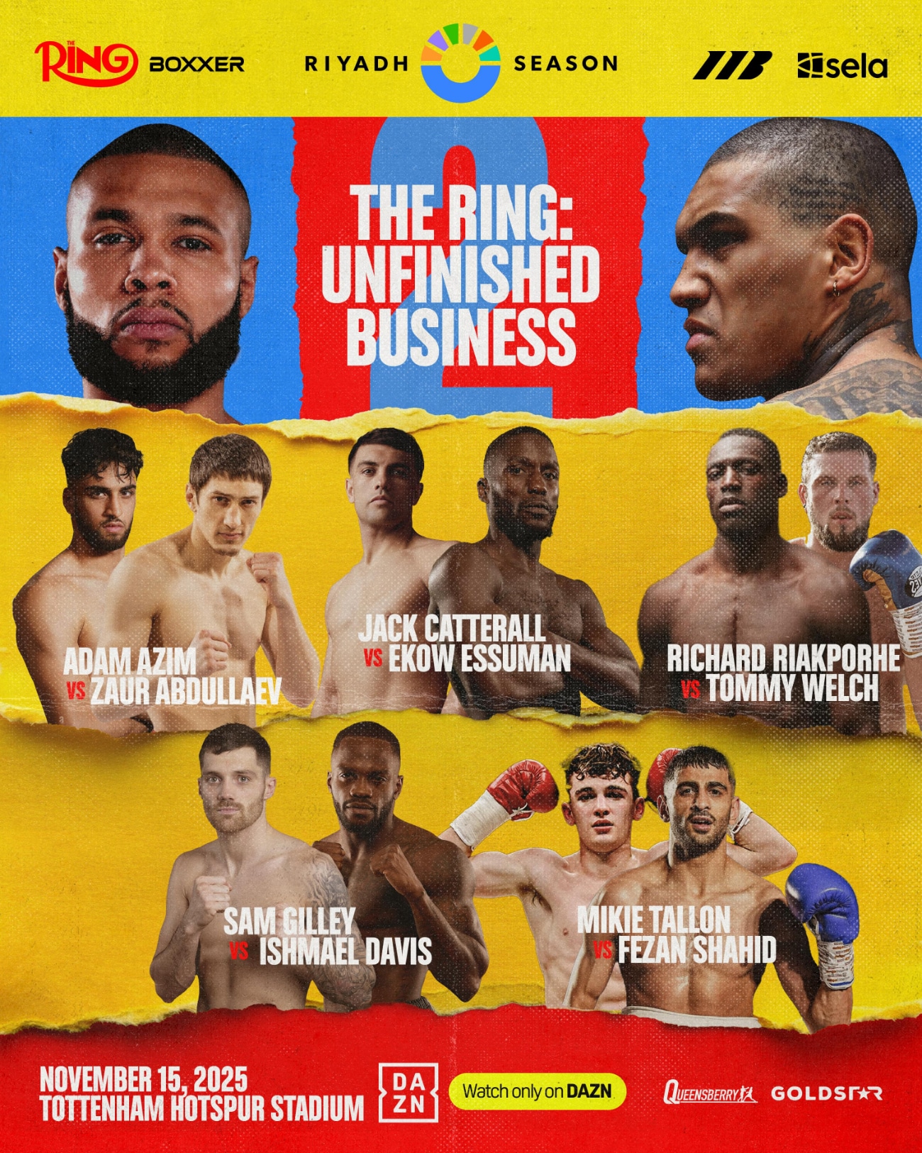 Chris Eubank Jr vs. Conor Benn 2 Support Features Catterall, Riakporhe, and Azim