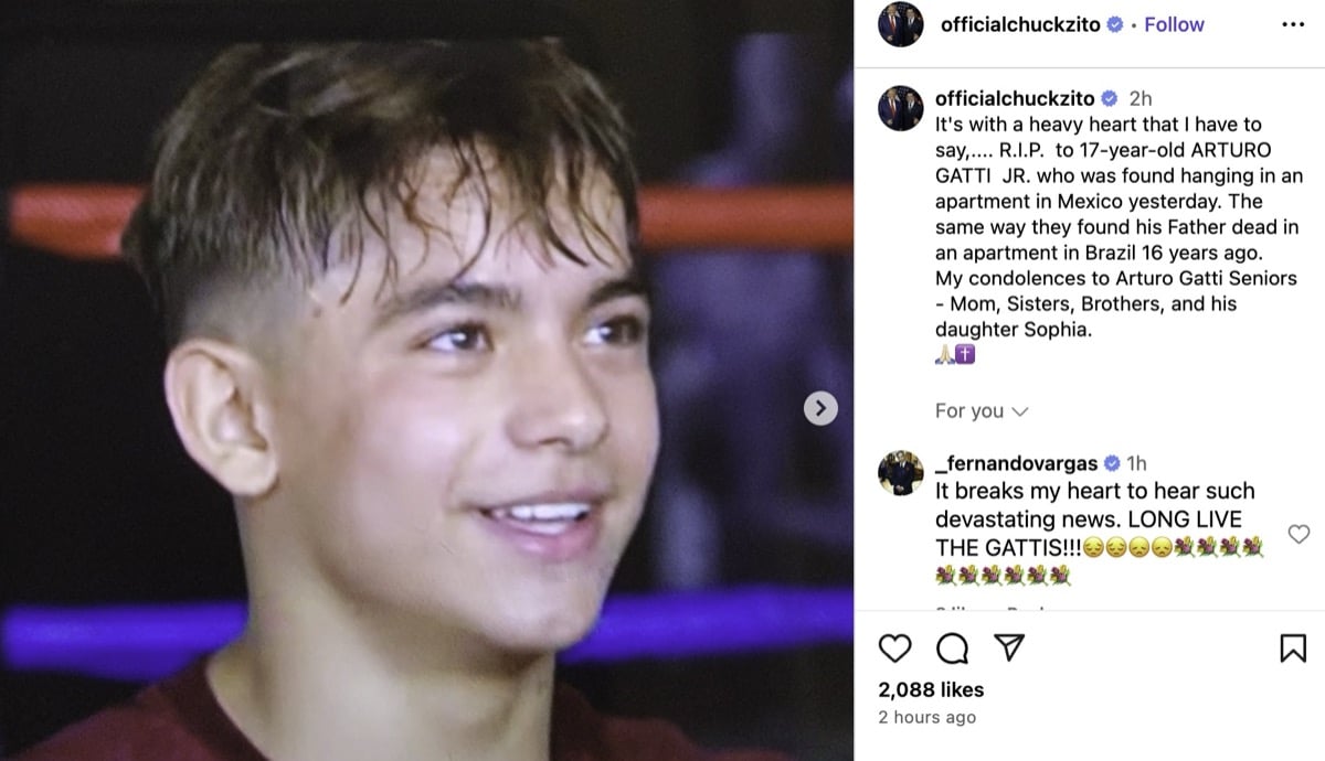 Tragic Loss: Arturo Gatti Jr., 17, Found Dead