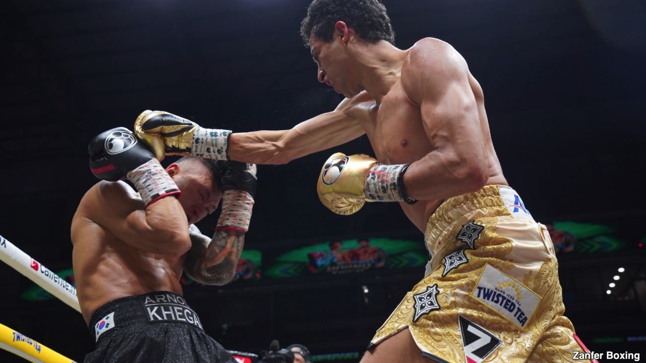 Rafael Espinoza Breaks Down a Game but Outgunned Arnold Khegai, Forces Corner Halt After Ten - Boxing Results