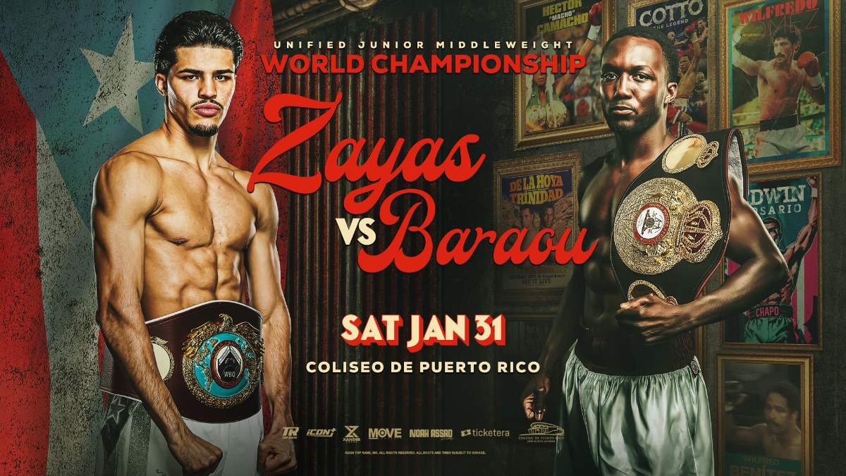 Zayas Seeks Validation at Home: Puerto Rican Prodigy Faces Abass Baraou in Risky Two-Belt Unification on January 31st
