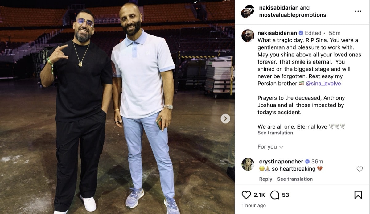 Victims Identified in Joshua Crash: Sina Ghami and Kevin Ayodele