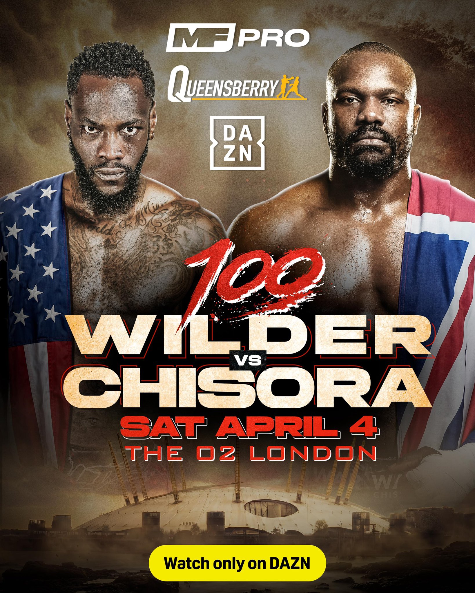 Deontay Wilder vs Derek Chisora Official for April 4 in London