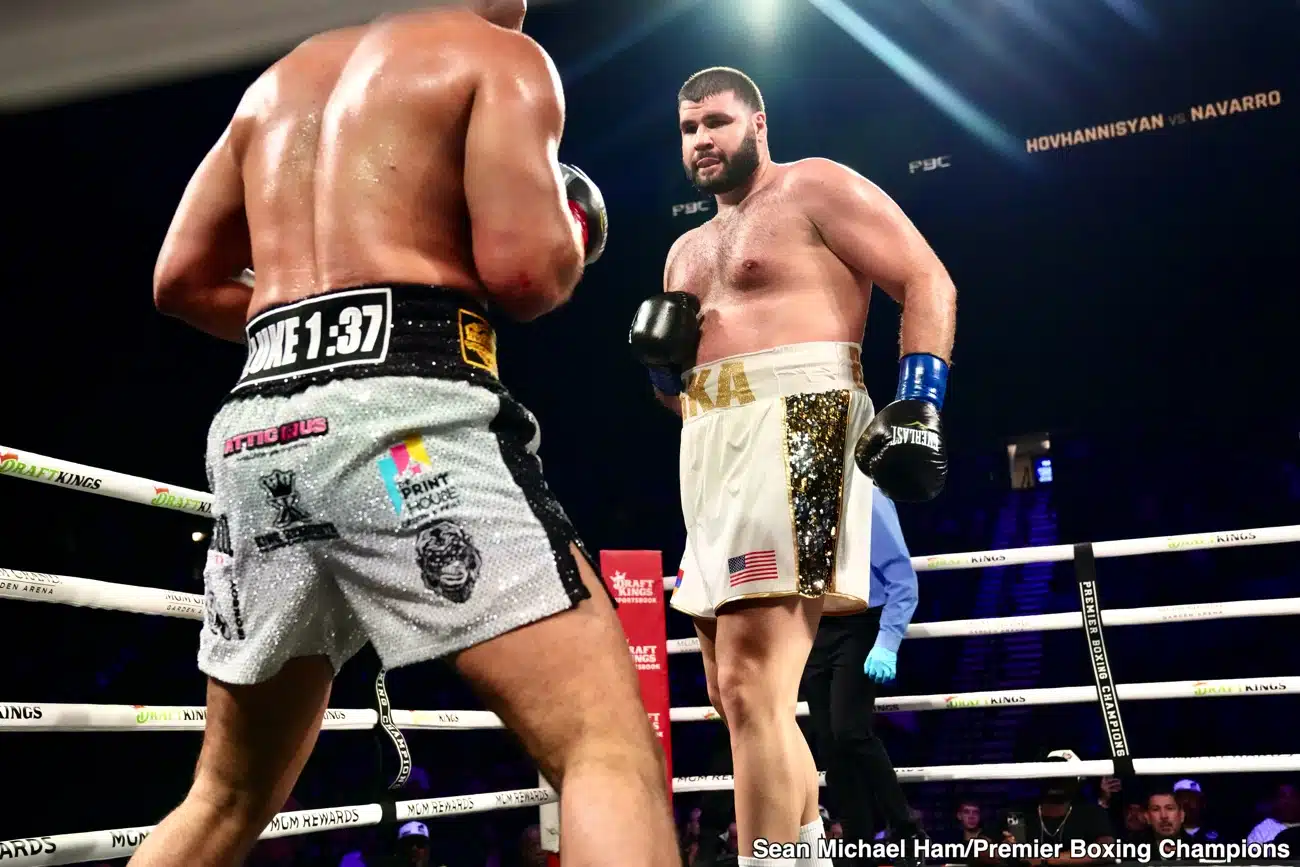 Gurgen Hovhannisyan in action before his August 1 fight with Uila Mau’u. Image via Boxing News 24/7.