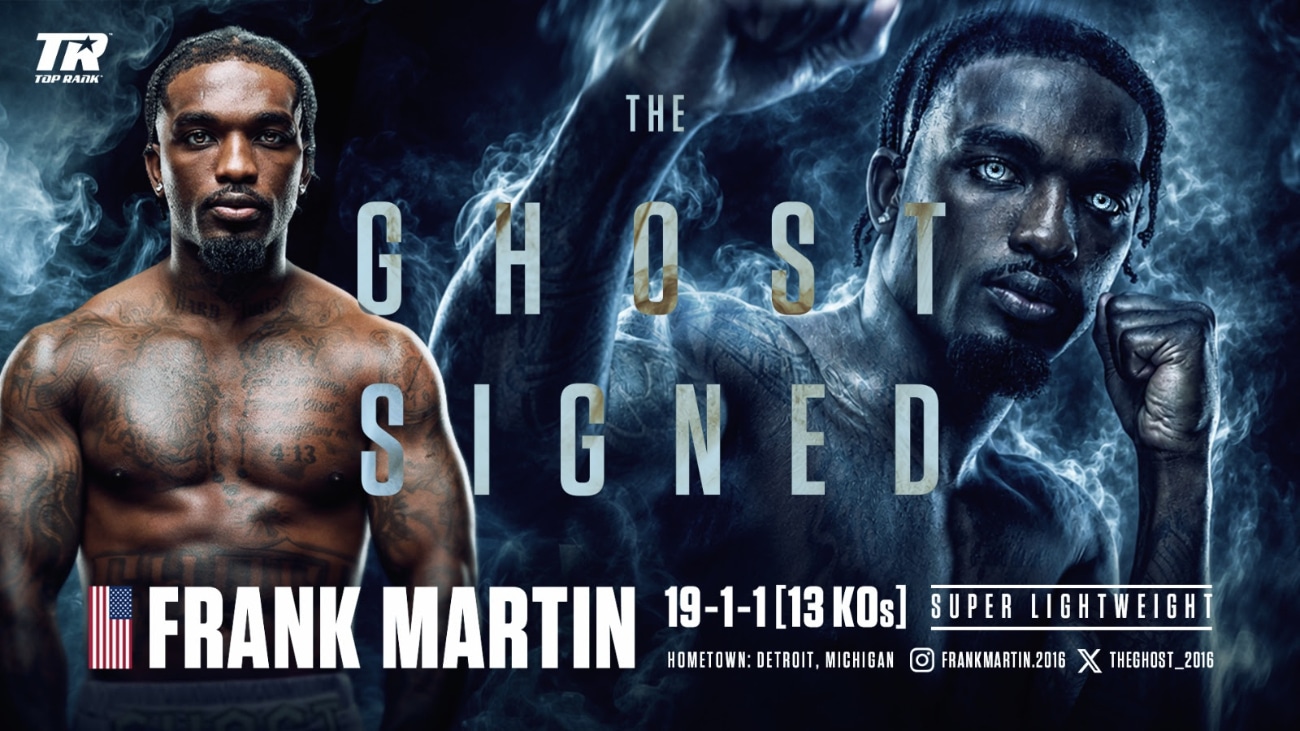 Top Rank Inks Frank Martin to Multi-Year Promotional Agreement