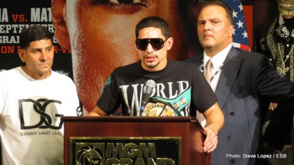 Boxing photo: Floyd Mayweather Jr, Garcia vs. Matthysse, Mayweather vs. Canelo, Saul “Canelo” Alvarez image THE ONE Post-Fight Press Conference: Aftermath, Quotes & Photos