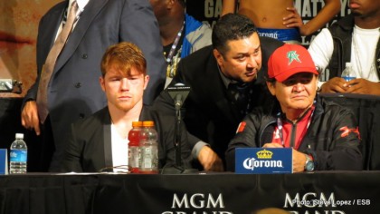 Boxing photo: Floyd Mayweather Jr, Garcia vs. Matthysse, Mayweather vs. Canelo, Saul “Canelo” Alvarez image THE ONE Post-Fight Press Conference: Aftermath, Quotes & Photos
