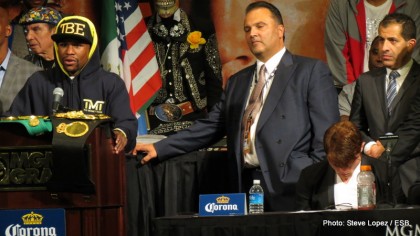 Boxing photo: Floyd Mayweather Jr, Garcia vs. Matthysse, Mayweather vs. Canelo, Saul “Canelo” Alvarez image THE ONE Post-Fight Press Conference: Aftermath, Quotes & Photos