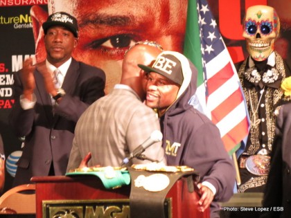 Boxing photo: Floyd Mayweather Jr, Garcia vs. Matthysse, Mayweather vs. Canelo, Saul “Canelo” Alvarez image THE ONE Post-Fight Press Conference: Aftermath, Quotes & Photos