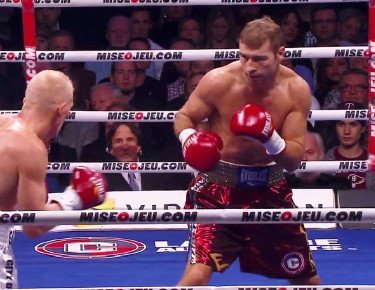 Lucian Bute in action on 12/6 at Bell Centre in Montreal, Canada