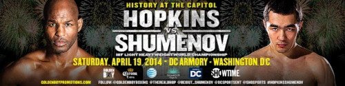 Hopkins vs. Shumenov on April 19th on Showtime at DC Armory in Washington, D.C